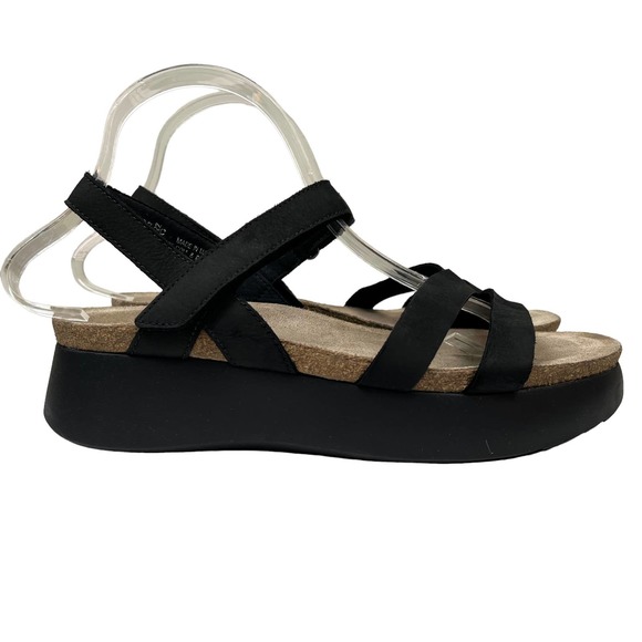 Munro Shoes Munro Juniper Sandal Black Nubuck Leather Slingback